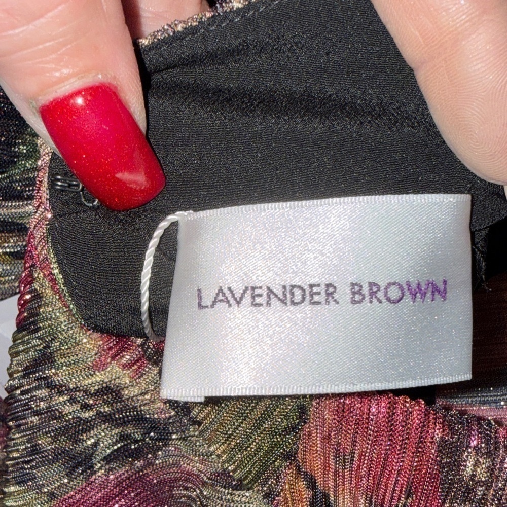 Lavender Brown Multicolor Long Sleeve Dress - Picture 7 of 16